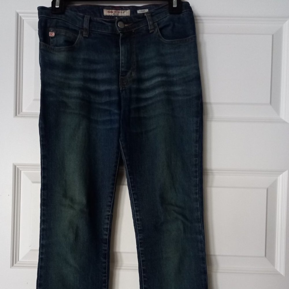 Miss Sixty Woman Medium Rise, Flare Dark Jeans- slim fit- US size 4
